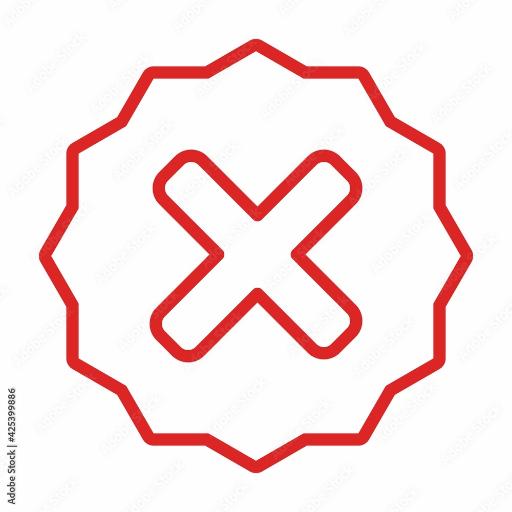Obraz premium Wrong marks, Cross marks, Rejected, Disapproved, No, False, Not Ok, Wrong Choices, Task Completion, Voting. - vector mark symbols in red. Isolated icon.