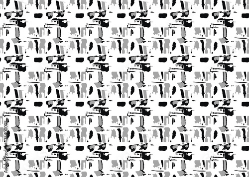 Vector texture background  seamless pattern. Hand drawn  black  grey  white colors.