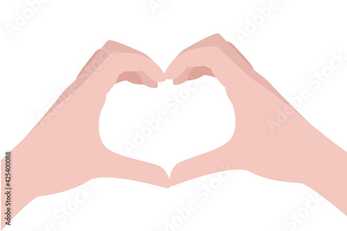 People s hands in the shape of a heart. Friendship  love  togetherness  team work. Vector illustration