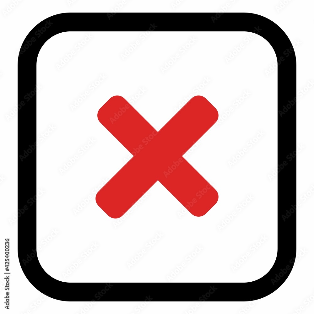 Obraz premium Wrong marks, Cross marks, Rejected, Disapproved, No, False, Not Ok, Wrong Choices, Task Completion, Voting. - vector mark symbols in red. Isolated icon.