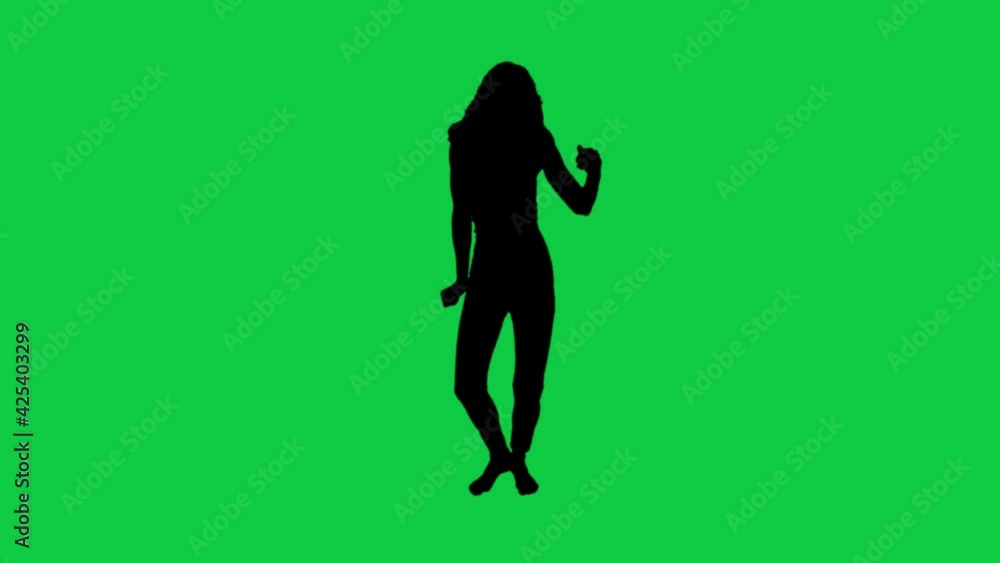 Conception: Abstract woman silhouette dancing on green background Conception: Abstract woman silhouette dancing on green background