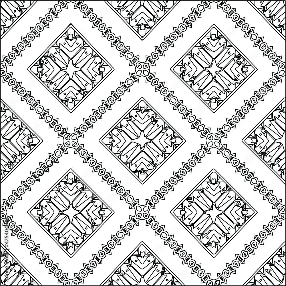 Geometric vector pattern with triangular elements. Seamless abstract ornament for wallpapers and backgrounds. Black and white colors. Geometric vector pattern with triangular elements. Seamless abstract ornament for wallpapers and backgrounds. Black and white colors.