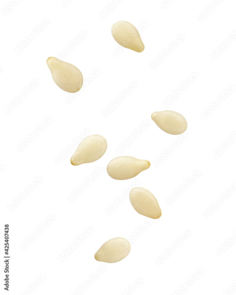 Falling sesame isolated on white background, clipping path, full depth of field Falling sesame isolated on white background, clipping path, full depth of field