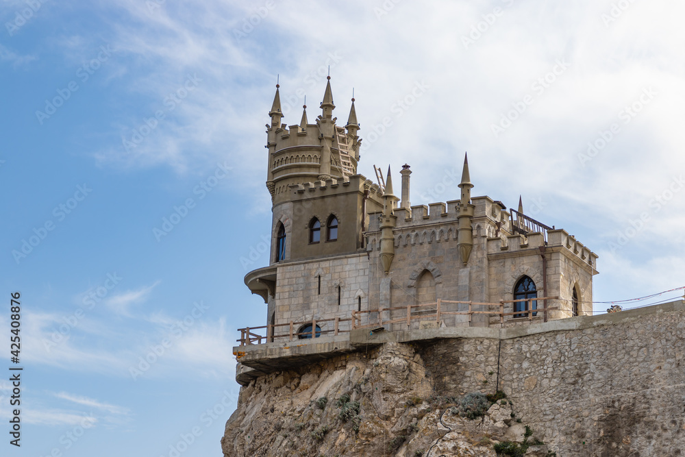 Castle of Swallow's Nest at the Black Sea coast, Crimea, Russia. It is a famous landmark of Crimea.