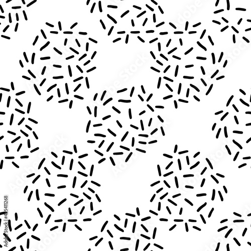 Cute doodle Memphis geo  bacterium  bacillus  virus polka dot seamless pattern isolated on white background.