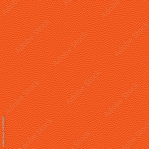 Vector seamless texture of basketball ball. Realistic pattern of  synthetic leather with chaotic dots. Orange sports background. Square empty surface with repeating bumps. © oleskalashnik