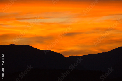 Wallpaper Mural sunset in the town of Gerbe, in the Aragonese Pyrenees, located in Huesca, Spain Torontodigital.ca