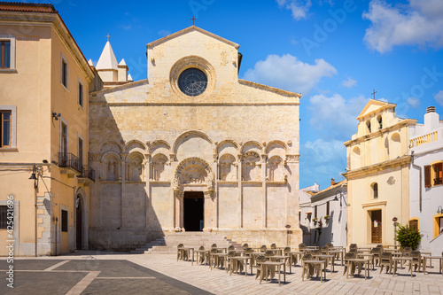 The facade of the Cathedral of Saint Mary(Santa Maria della Purificazione), Termoli, Italy