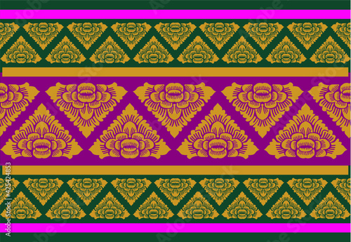 Indonesian geometric batik motif with Balinese floral patterns, which are unique, classic and exclusive for various purposes.Vector EPS 10
