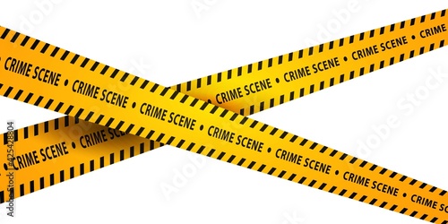 Vector realistic isolated caution tape of Crime Scene on the transparent background.