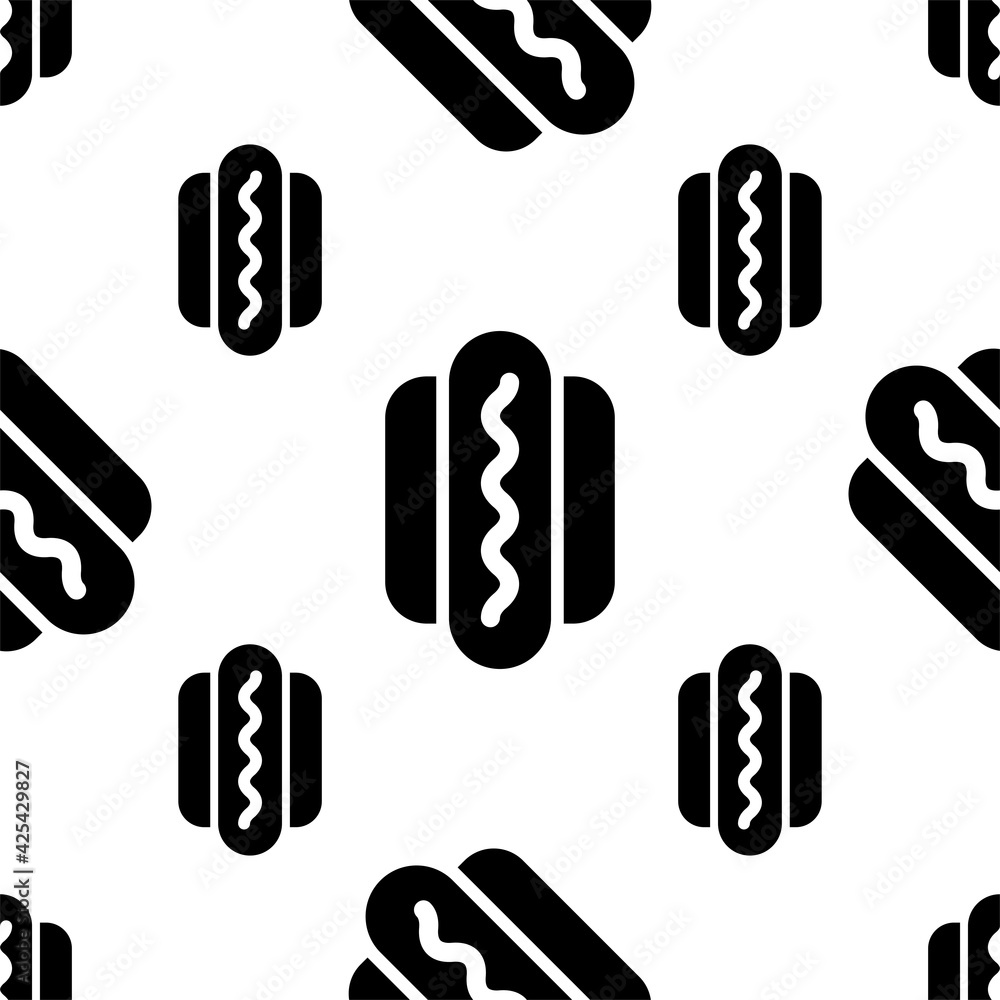 Hot Dog Icon Seamless Pattern Hot Dog Icon Seamless Pattern