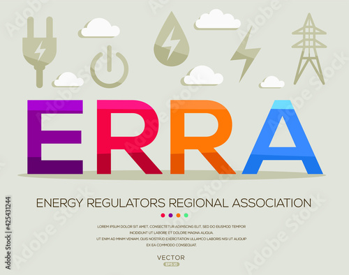 ERRA mean (Energy Regulators Regional Association) Energy acronyms ,letters and icons ,Vector illustration.
