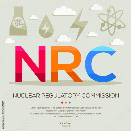 NRC mean (Nuclear Regulatory Commission _US) Energy acronyms ,letters and icons ,Vector illustration. photo