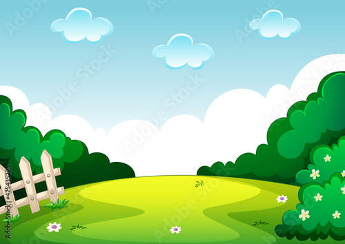 Empty park landscape scene