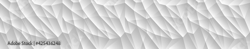 Texture panorama light gray geometric background. 3D Abstract white wallpaper.