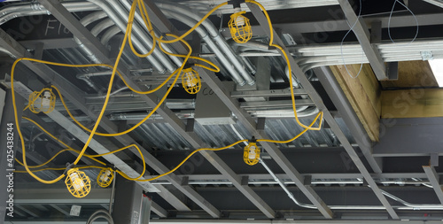 close up of construction safety lamps
