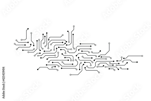 Vector circuit on a white screen for communication technology background concept 