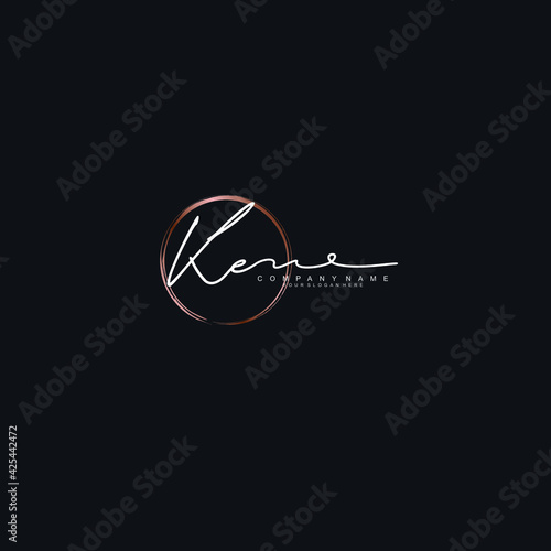 KE Initials handwritten minimalistic logo template vector   © saturnus