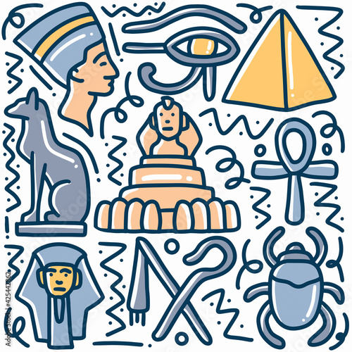 hand drawn doodle egypt holiday