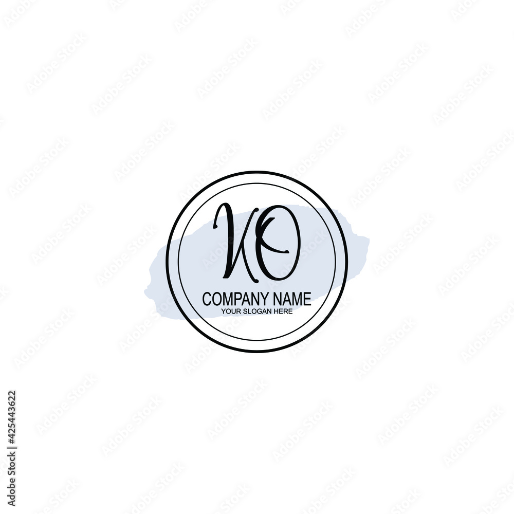 KO Initials handwritten minimalistic logo template vector KO Initials handwritten minimalistic logo template vector