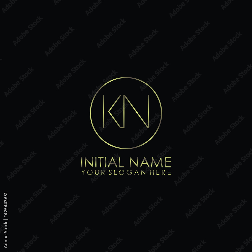 KN Initials handwritten minimalistic logo template vector KN Initials handwritten minimalistic logo template vector