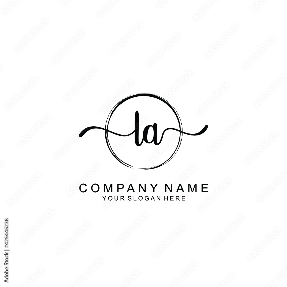 LA Initials handwritten minimalistic logo template vector
LA Initials handwritten minimalistic logo template vector