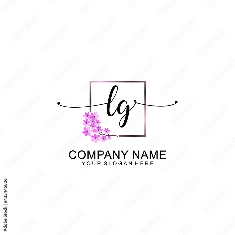 LG Initials handwritten minimalistic logo template vector LG Initials handwritten minimalistic logo template vector