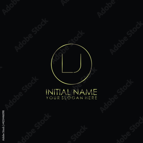 LJ Initials handwritten minimalistic logo template vector photo