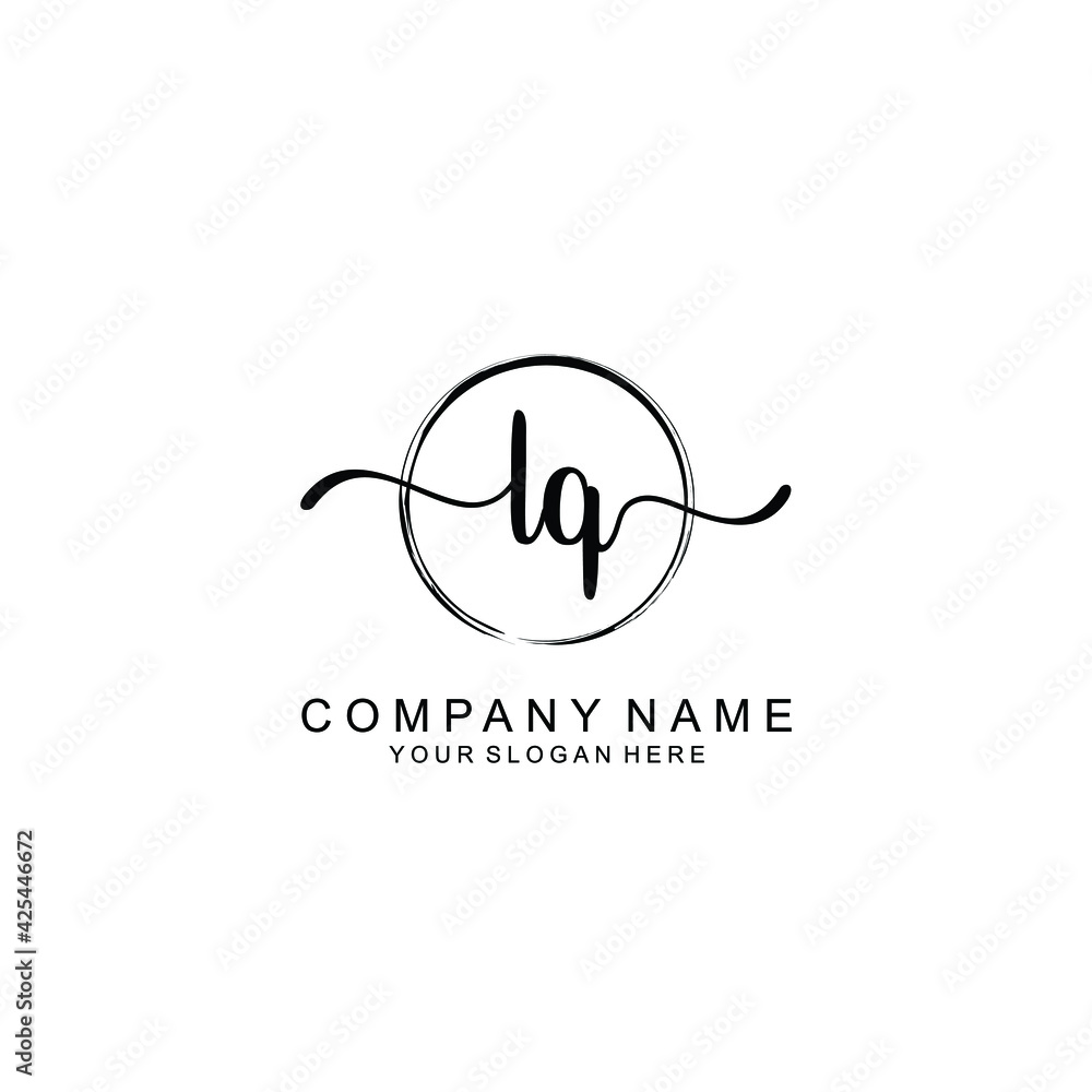 LQ Initials handwritten minimalistic logo template vector LQ Initials handwritten minimalistic logo template vector