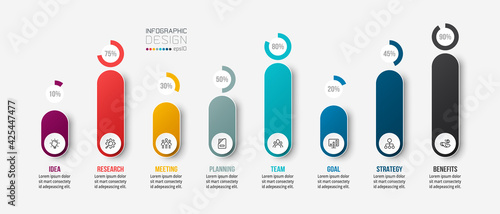Business concept infographic template with percentage option. photo