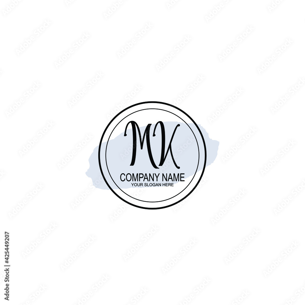 MK Initials handwritten minimalistic logo template vector MK Initials handwritten minimalistic logo template vector