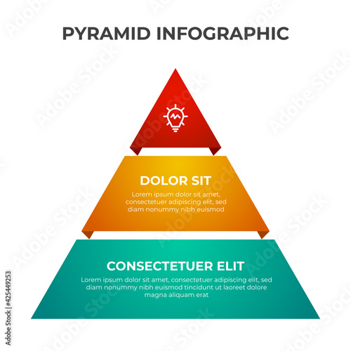 2 points pyramid list diagram, infographic element template vector, can be used for social media post, presentation, etc