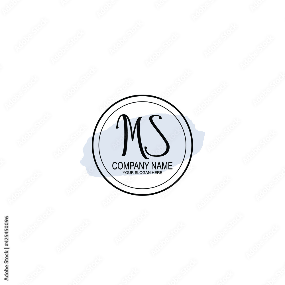 MS Initials handwritten minimalistic logo template vector MS Initials handwritten minimalistic logo template vector
