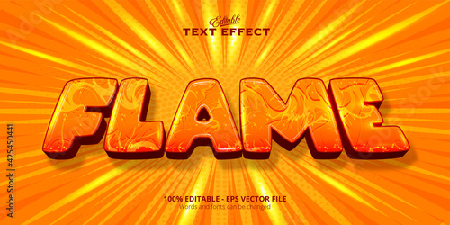 Flame text comic anime style text effect