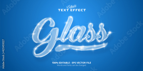 Glass text realistic editable text effect