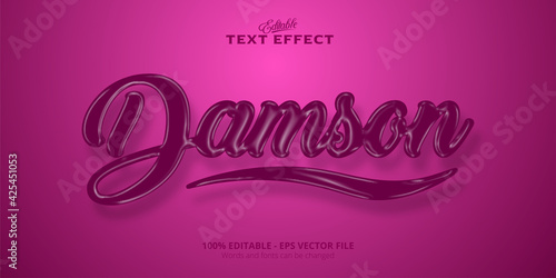 Damson text editable text effect