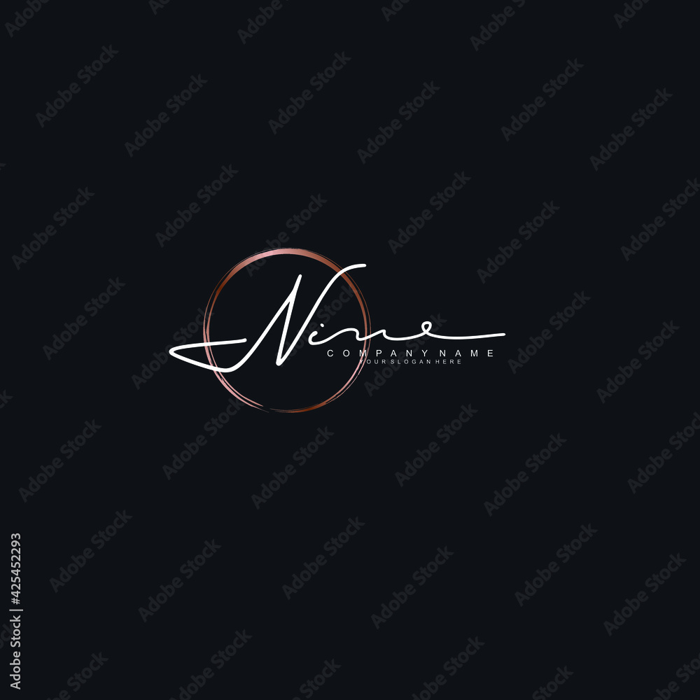 NI Initials handwritten minimalistic logo template vector NI Initials handwritten minimalistic logo template vector