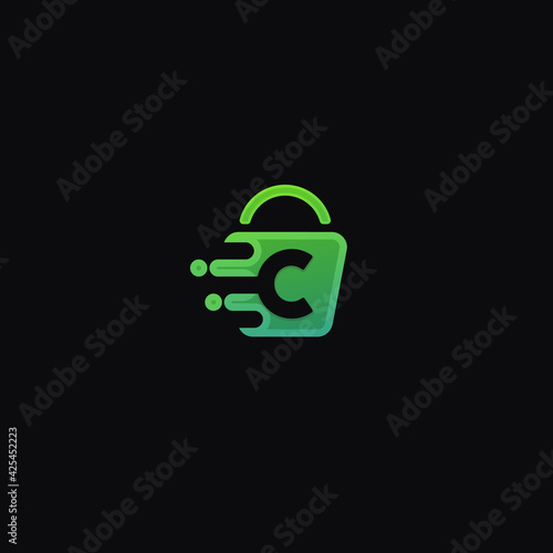 shop colorful ilustration abstract  logo design 