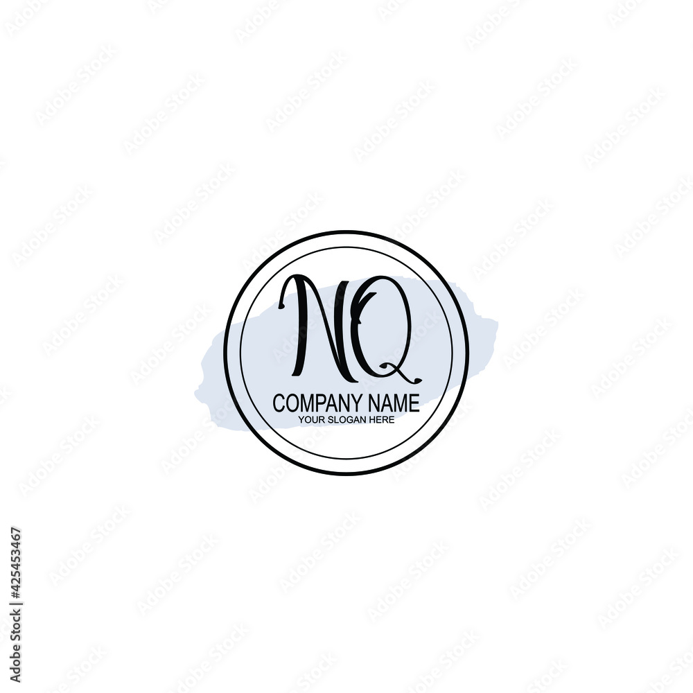 NQ Initials handwritten minimalistic logo template vector NQ Initials handwritten minimalistic logo template vector