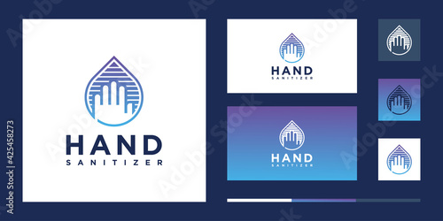 Water Drop Hand Wash Sanitizer Logo Design