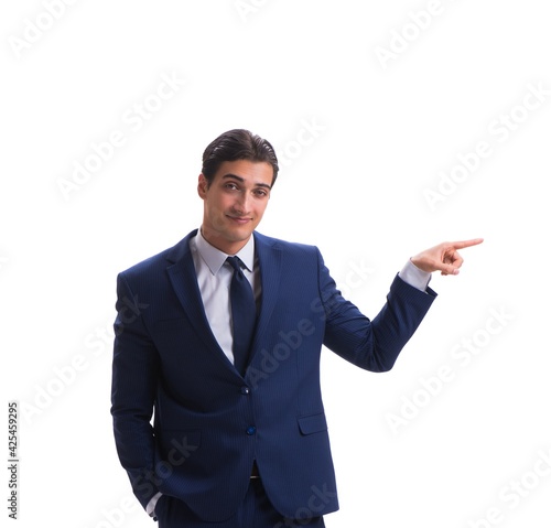 Young businessman isolated on white background