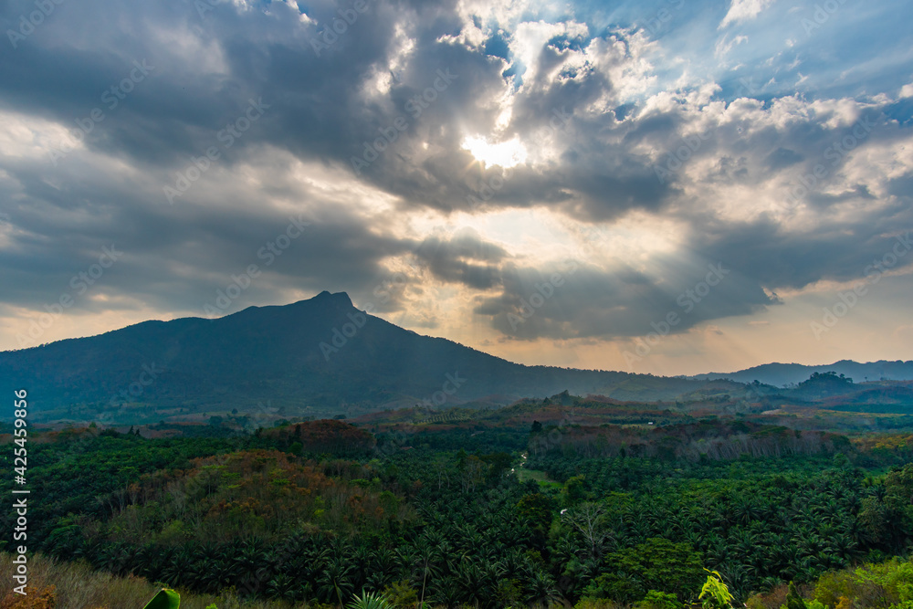 Fototapeta premium sunset in the mountains