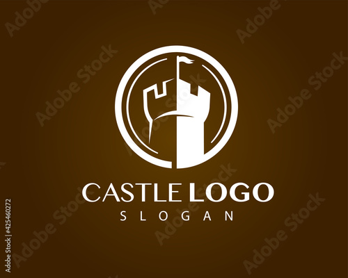 circle castle art logo symbol design illustration