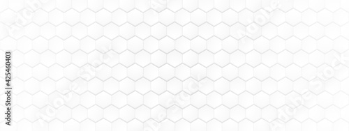 Abstract white Embossed Hexagon , honeycomb white background. light and shadow.