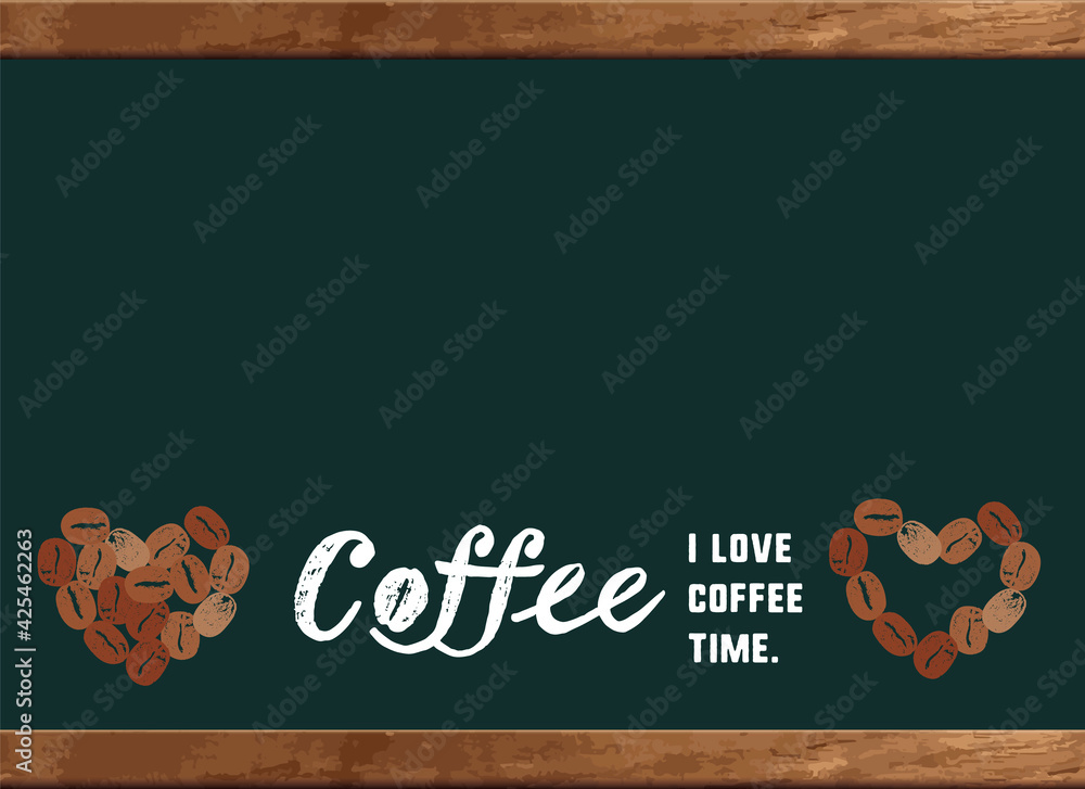 コーヒーのイラスト 黒板 カフェボードにメッセージ入り Vector De Stock Adobe Stock