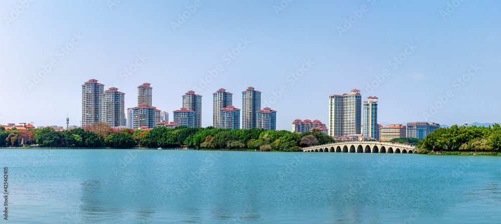 Fototapeta premium Panoramic picture of urban buildings.