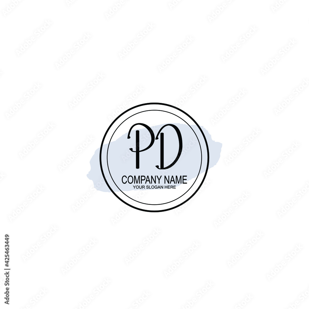 PD Initials handwritten minimalistic logo template vector PD Initials handwritten minimalistic logo template vector