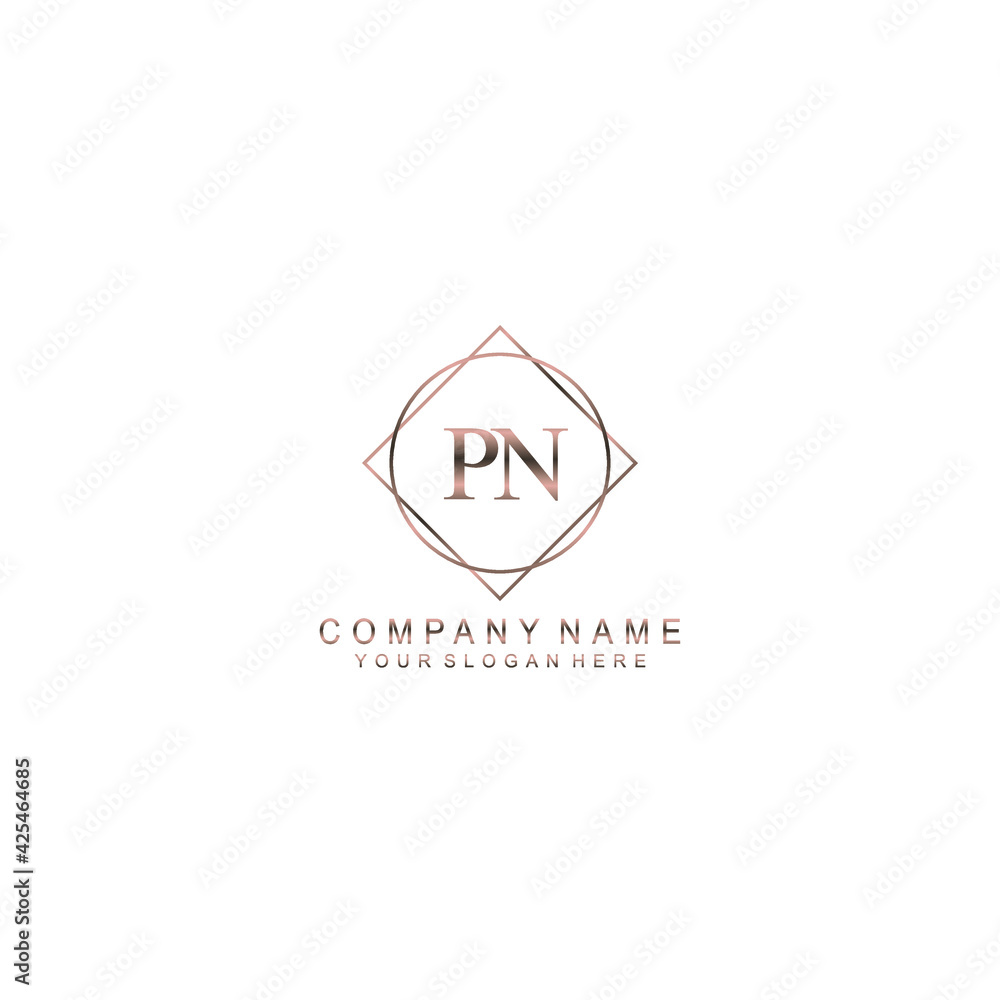 PN Initials handwritten minimalistic logo template vector PN Initials handwritten minimalistic logo template vector