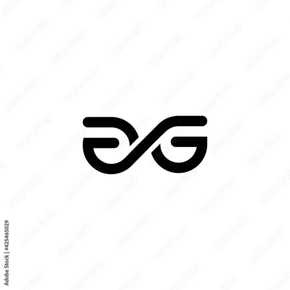 Simple abstract design infinity initial letter GG Simple abstract design infinity initial letter GG
