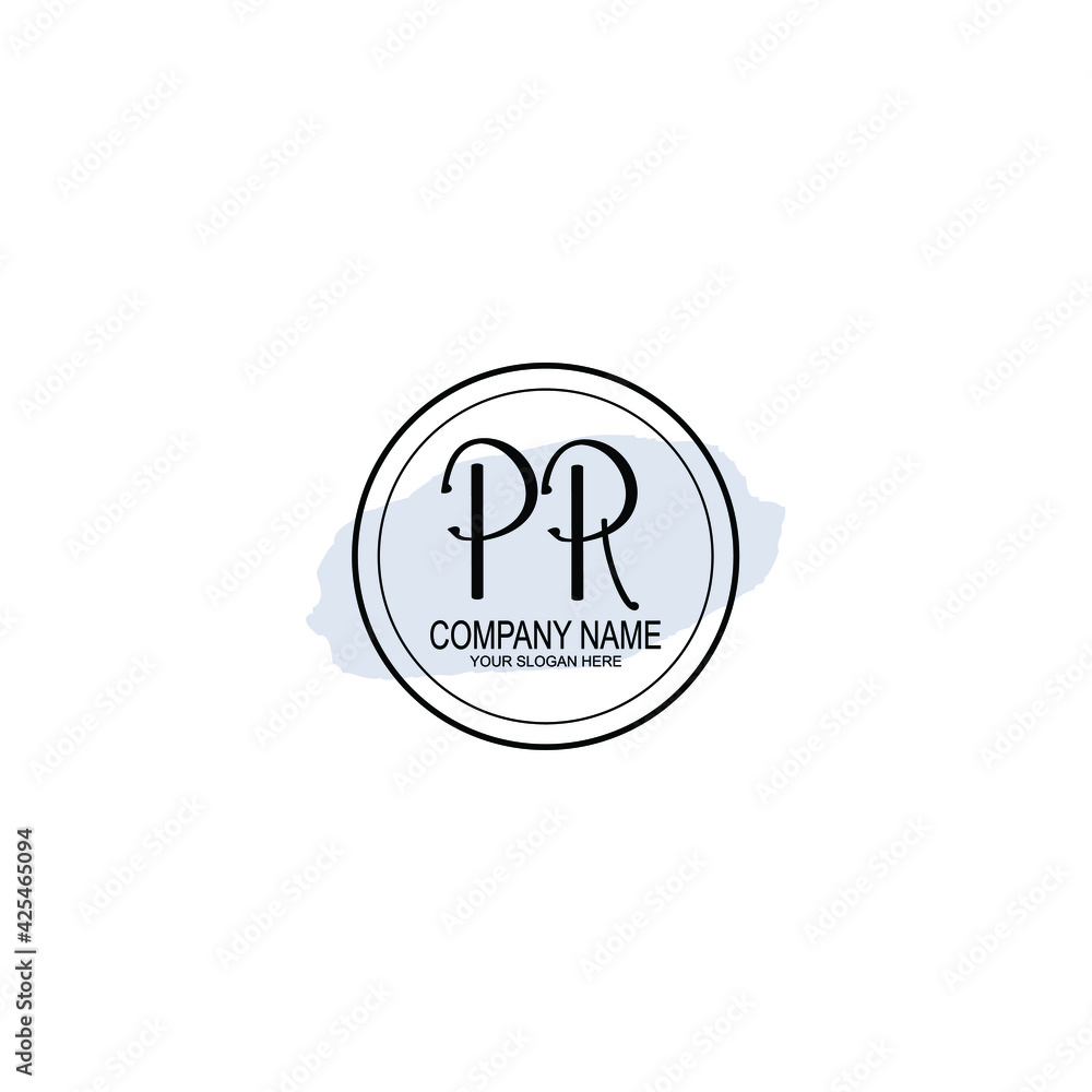 PR Initials handwritten minimalistic logo template vector PR Initials handwritten minimalistic logo template vector